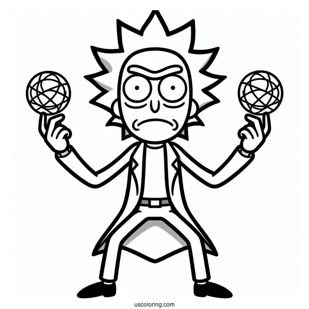 Rick and Morty Coloring Page Of Easy Rick Sanchez Outline For Preschoolers