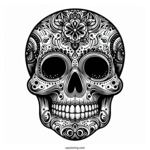 Danger Full Skull Skeleton Coloring Page
