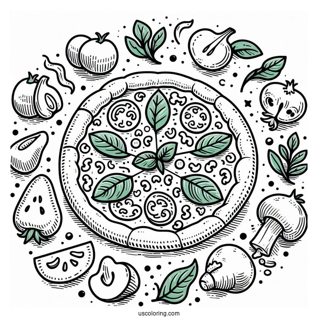 Easy Pizza Coloring Picture