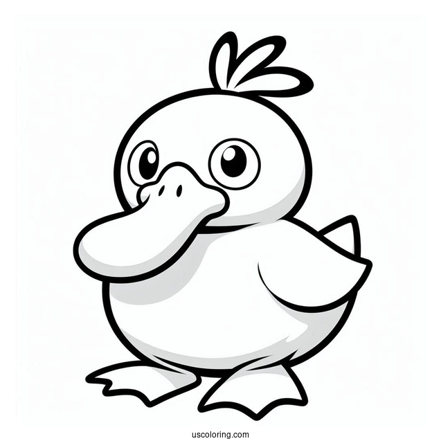 Easy Psyduck Coloring Page For Kids