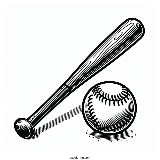 Baseball Bat Coloring Page