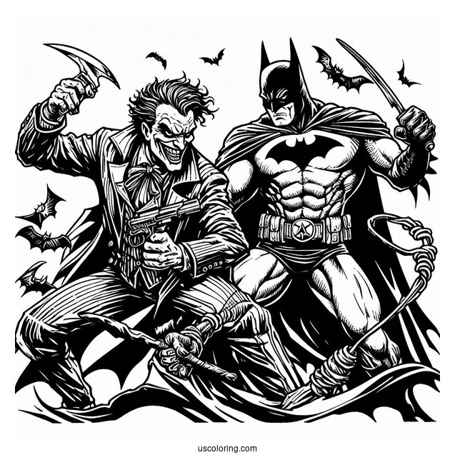 Batman Vs Joker Coloring Page