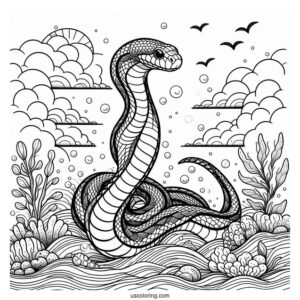 Sea Snake Swimming In Ocean