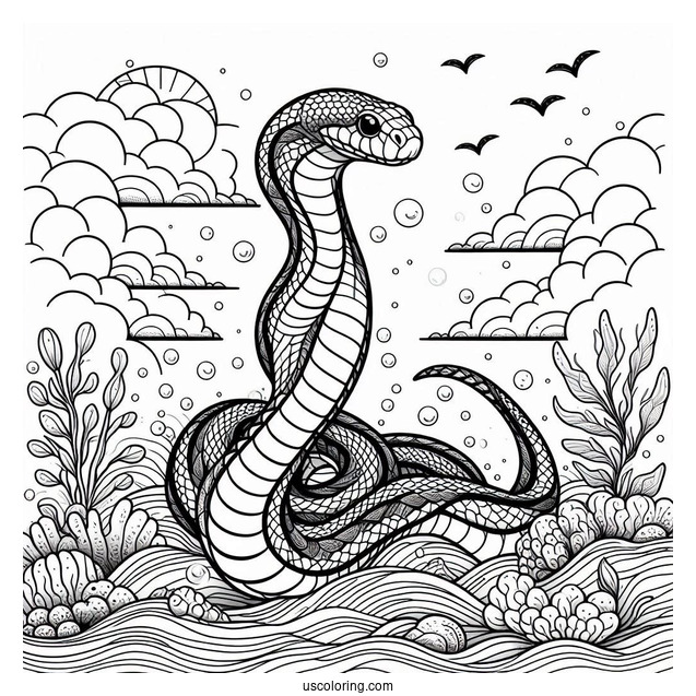 Sea Snake Swimming In Ocean