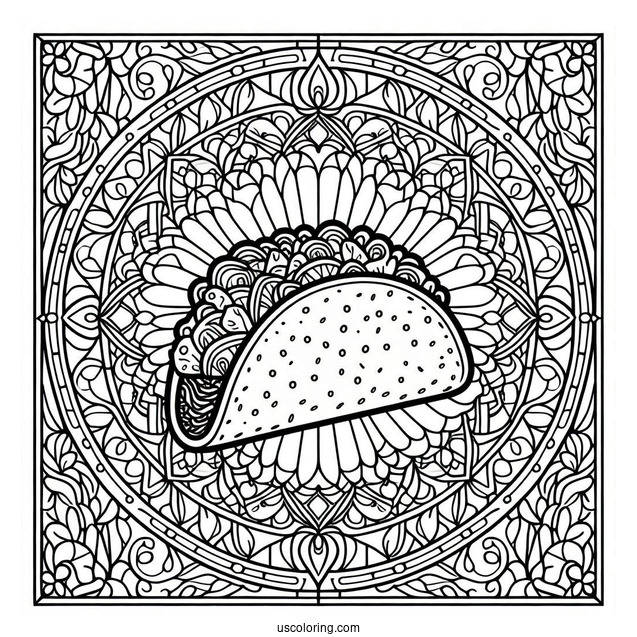 Taco In Front Of An Intricate Stained Glass