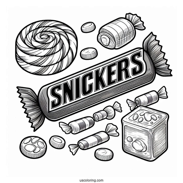 Snickers Candy Bar To Color