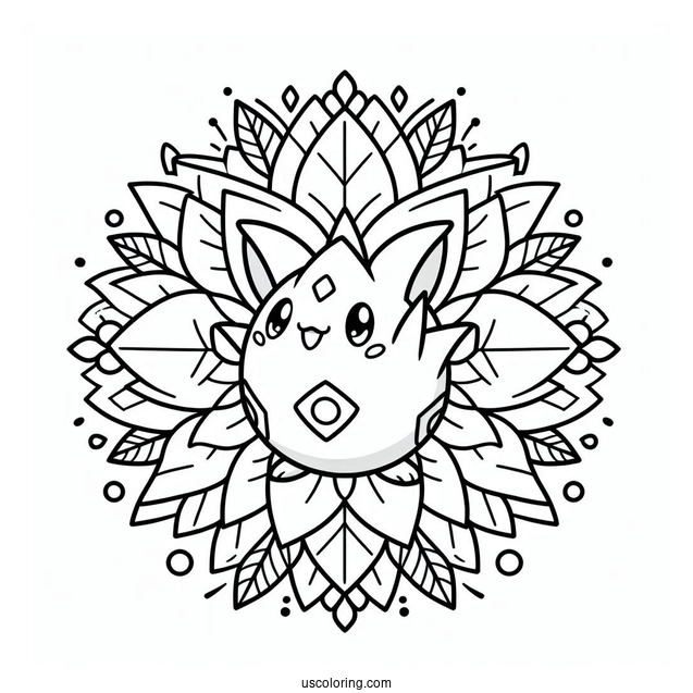 Togepi Flower Mandala Coloring Sheet