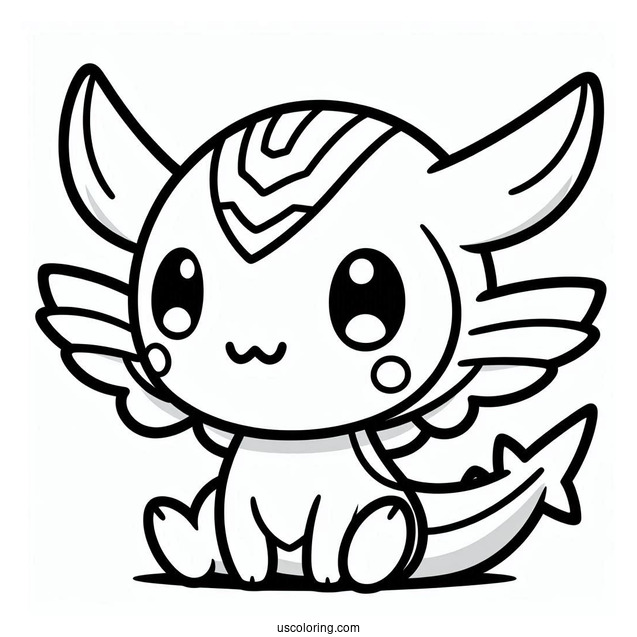 Kawaii Rayquaza Coloring Page For Kids