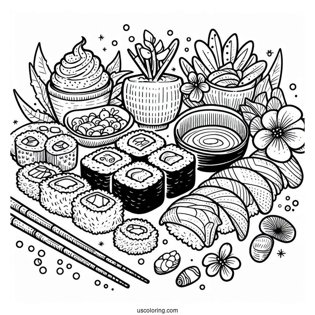 Coloring Page Of Sushi
