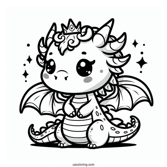 Kawaii Dragon To Color