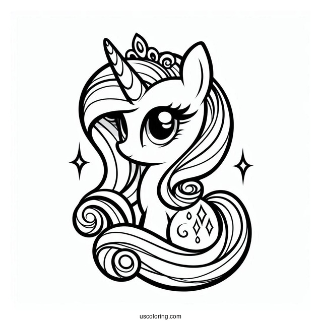 Adorable Rarity Coloring Page