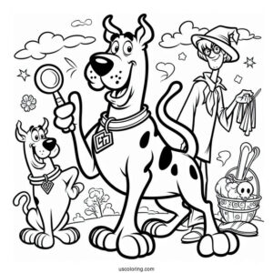 Scooby-Doo With Scooby Snax To Color For Kids