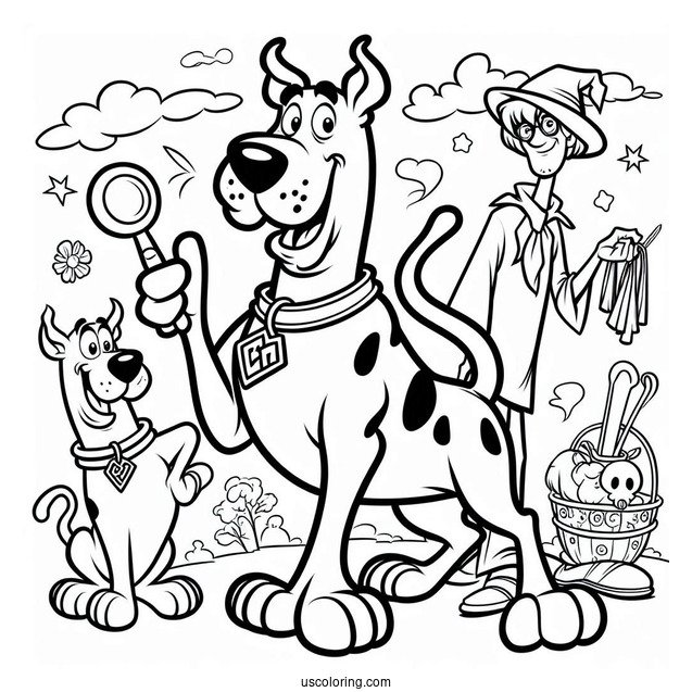Scooby-Doo With Scooby Snax To Color For Kids
