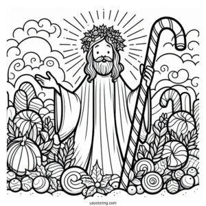 Jesus Candy Cane Coloring Page For Kids