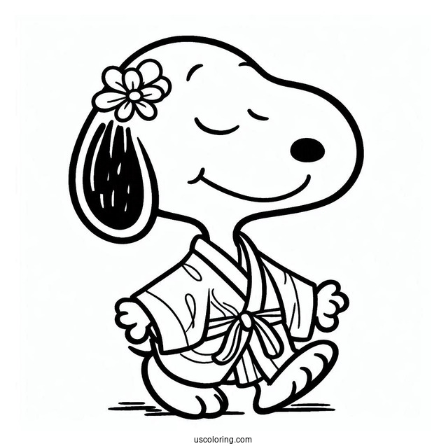 Easy Outline Of Snoopy To Color For Kids