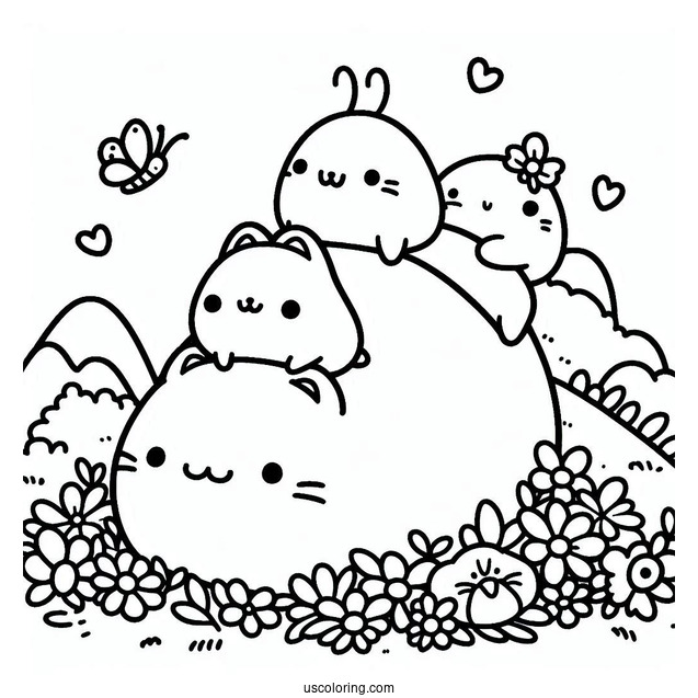 Sumikko Gurashi Coloring Page Friends Riding On Sumi-ssie
