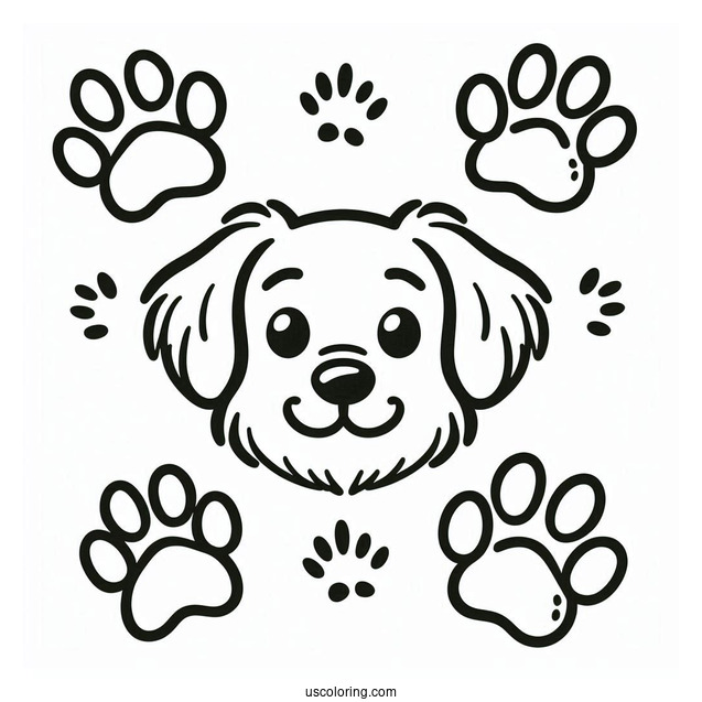 Paw Prints For Preschoolers To Color