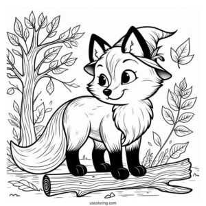 Fox Coloring Page Robin Hood In The Forest