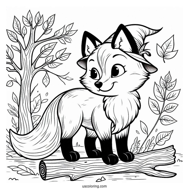Fox Coloring Page Robin Hood In The Forest