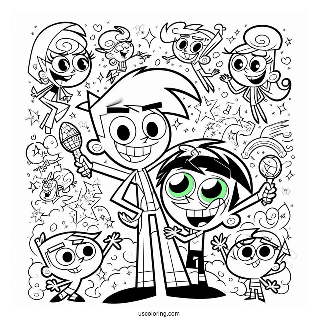 Nickelodeon Coloring Page Of The Fairly OddParents For Kids