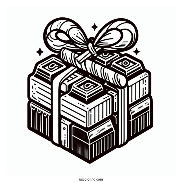 Chocolate Block Coloring Page For Kids