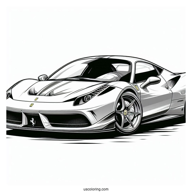 Ferrari 458 Coloring Sheet