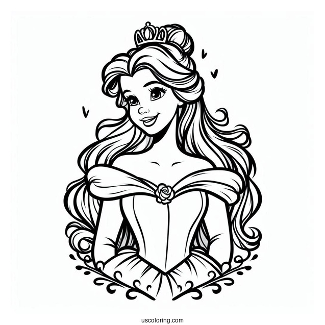Belle Crown Coloring Page