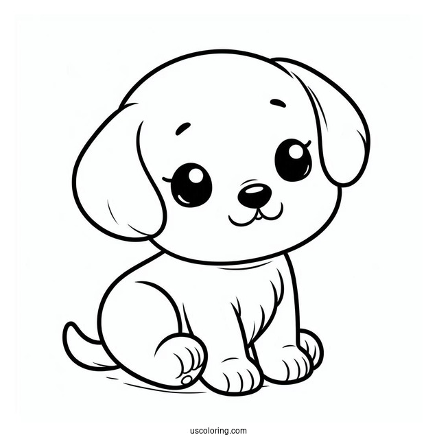Coloring Sheet Of Puppy Outline
