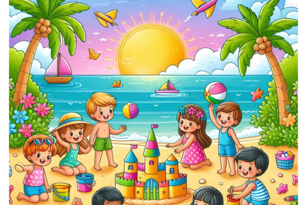beach coloring pages featured image