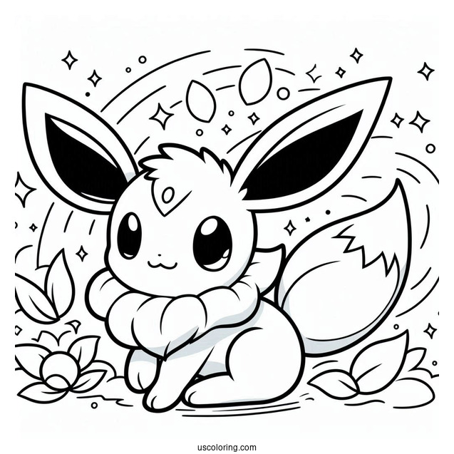 Cute Kawaii Sylveon Coloring Sheet