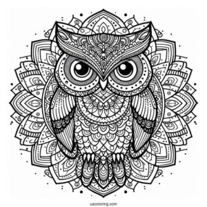 Intricate Owl Mandala To Color