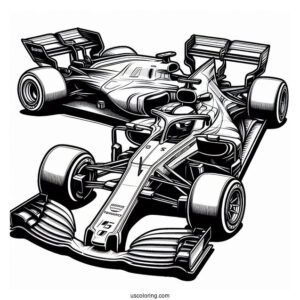 F1 Sports Race Car Coloring Page
