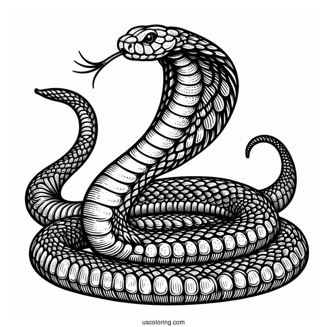 Coloring Sheet Of King Cobra Snake