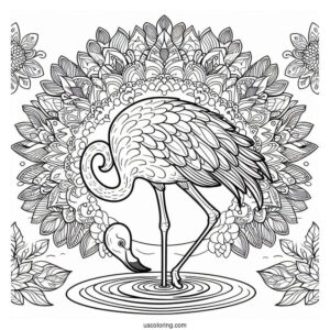 Mandala Flamingo To Color For Relaxation