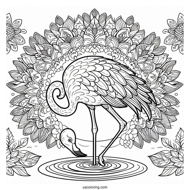 Mandala Flamingo To Color For Relaxation
