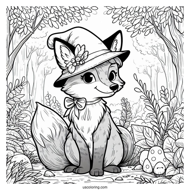 Fox Coloring Page Robin Hood In The Forest