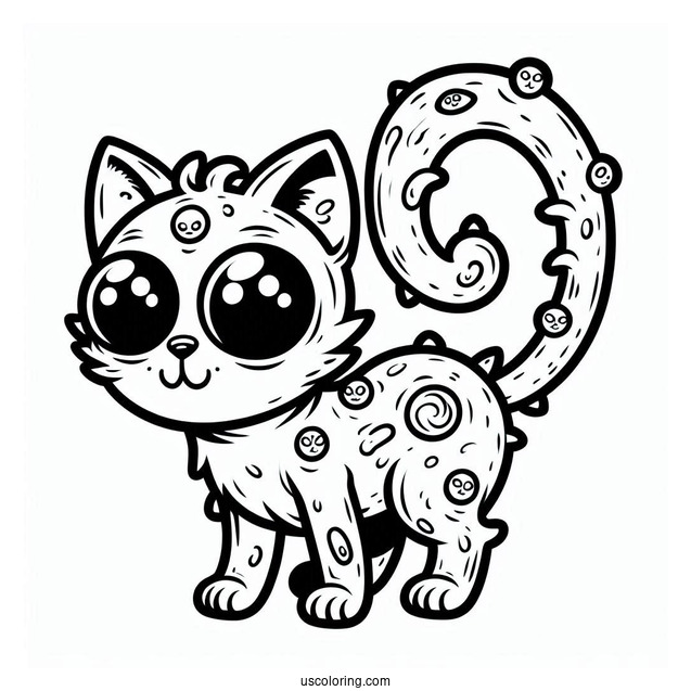 Wild Alien Cat Squanchy Rick and Morty Coloring Page