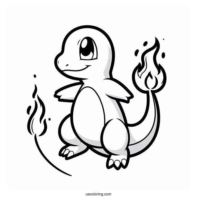 Charmander Coloring In For Kids