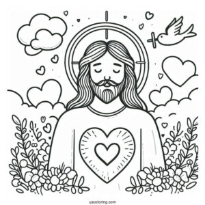 I Love Jesus Coloring Page For Sunday School