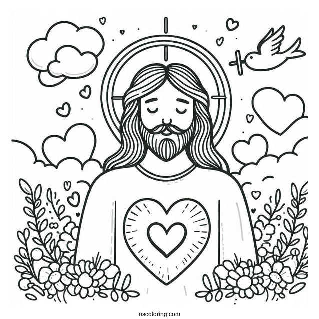 I Love Jesus Coloring Page For Sunday School