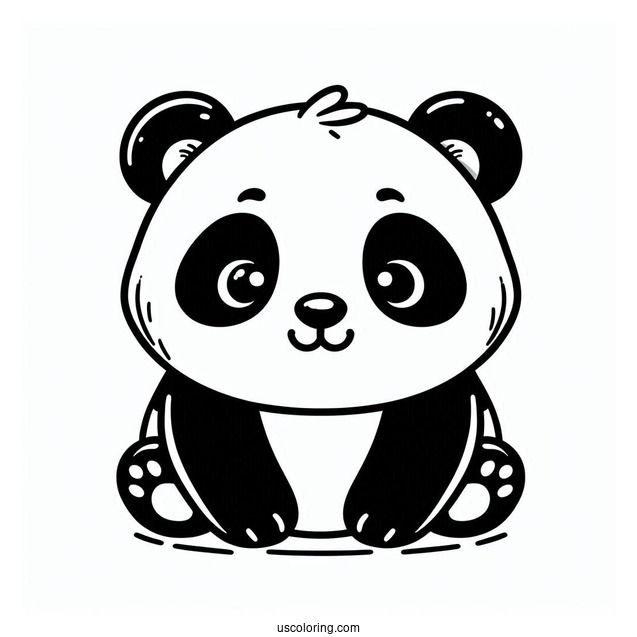 Easy Outline Of Panda To Color