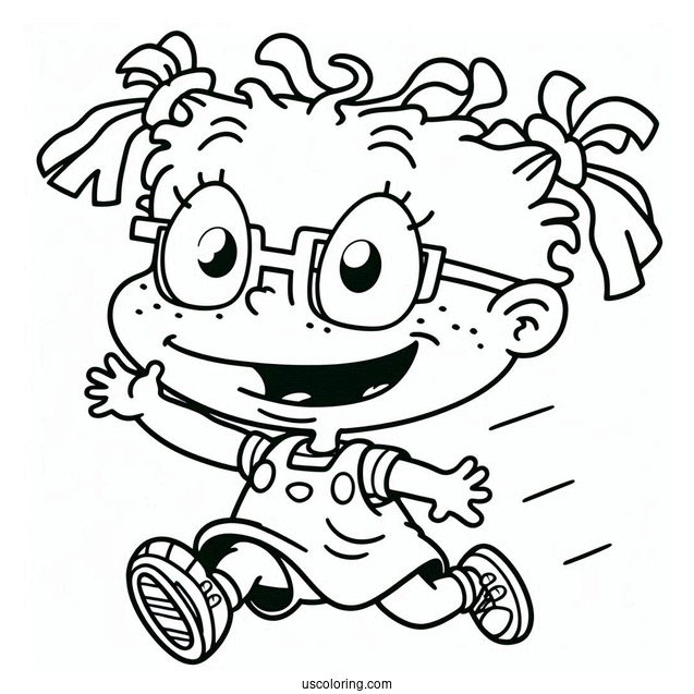 Rugrats Coloring Page Of Kawaii Kimi Finster Running For Preschoolers