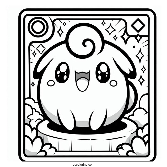 Chansey Scrunch Pokemon Card Coloring Page