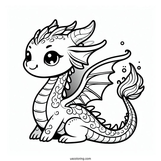 Super Cute Dragon To Color In