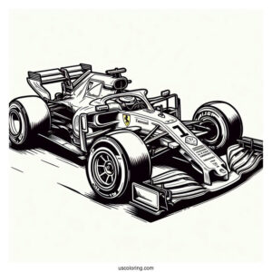 F1 Coloring Page Ferrari Race Car