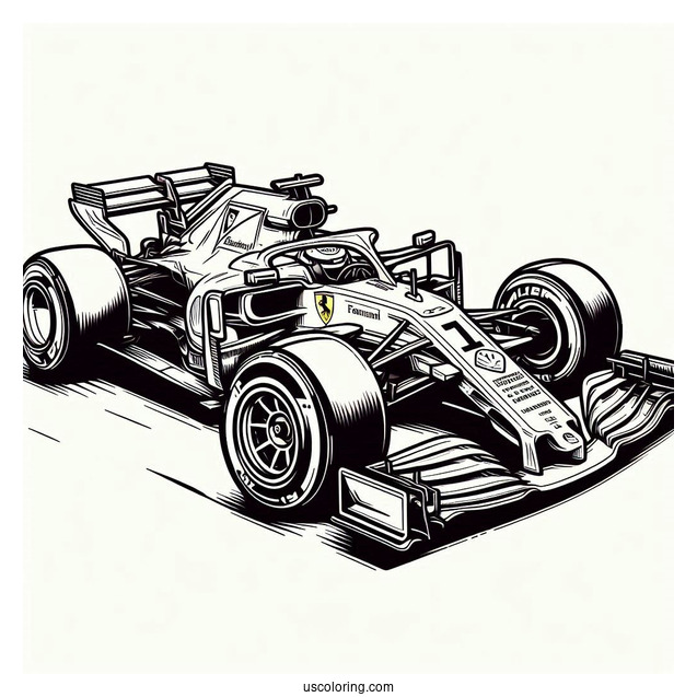 F1 Coloring Page Ferrari Race Car