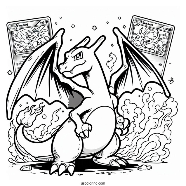 Coloring Page Of Charizard Pokemon Card