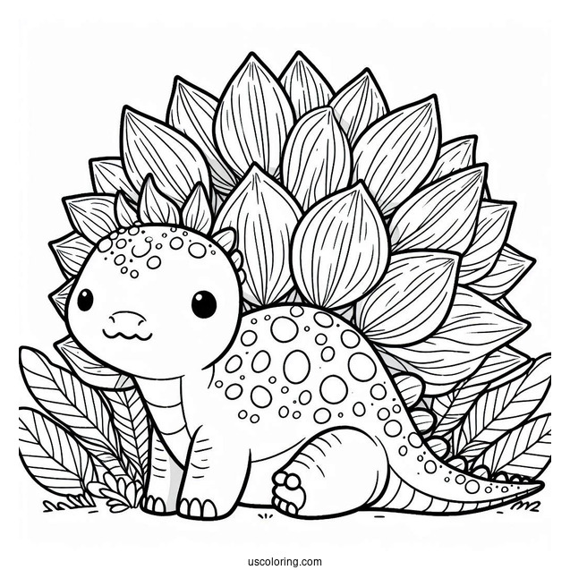 Baby Stegosaurus Coloring Page For Kids