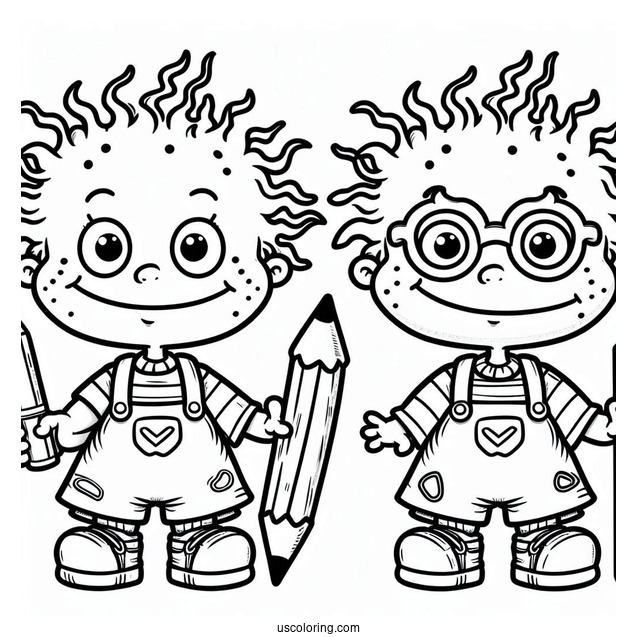 Rugrats Coloring Page Of Kawaii Chuckie Finster