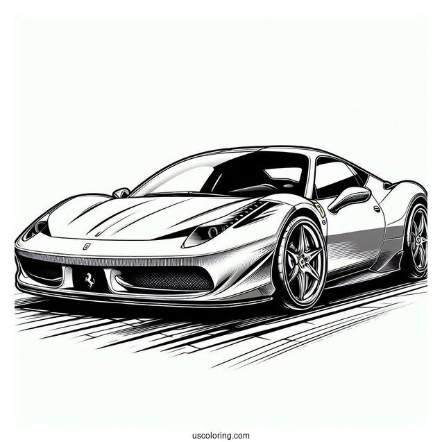 Ferrari 458 Coloring Sheet
